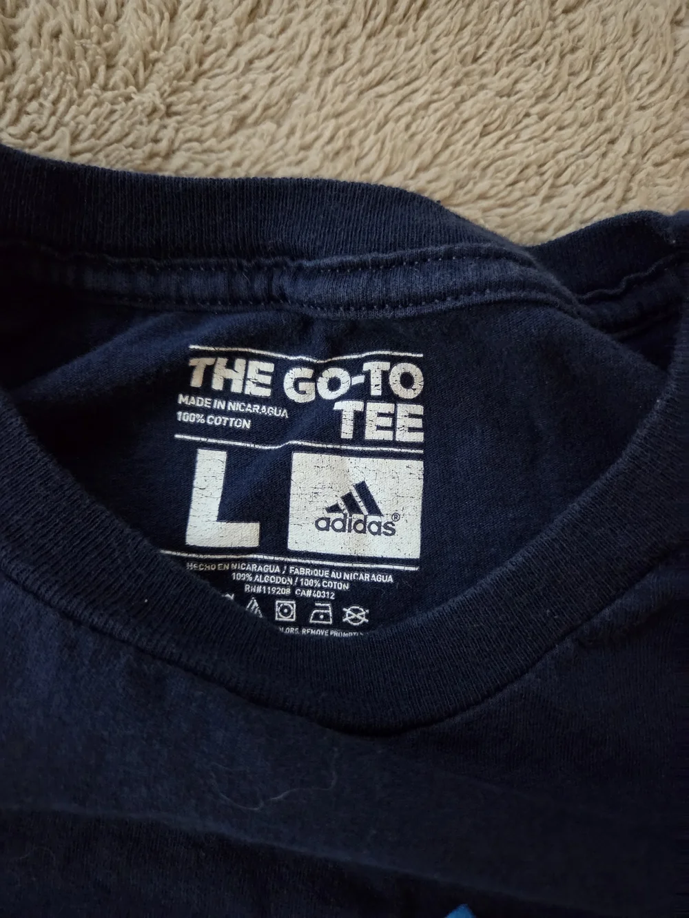 adidas Navy Tee with Bright Blue and White Logo